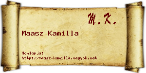 Maasz Kamilla névjegykártya